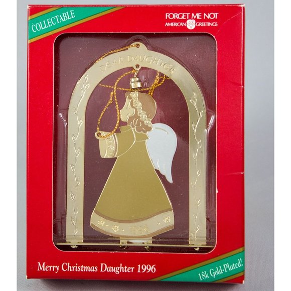 American Greetings 18K Gold Plated Merry Christmas Daughter Ornament 1996 - Picture 4 of 7